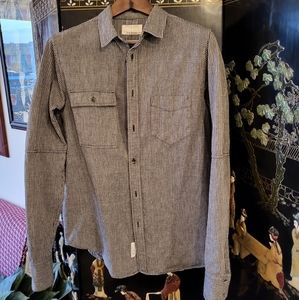 Rag & Bone gray striped button up